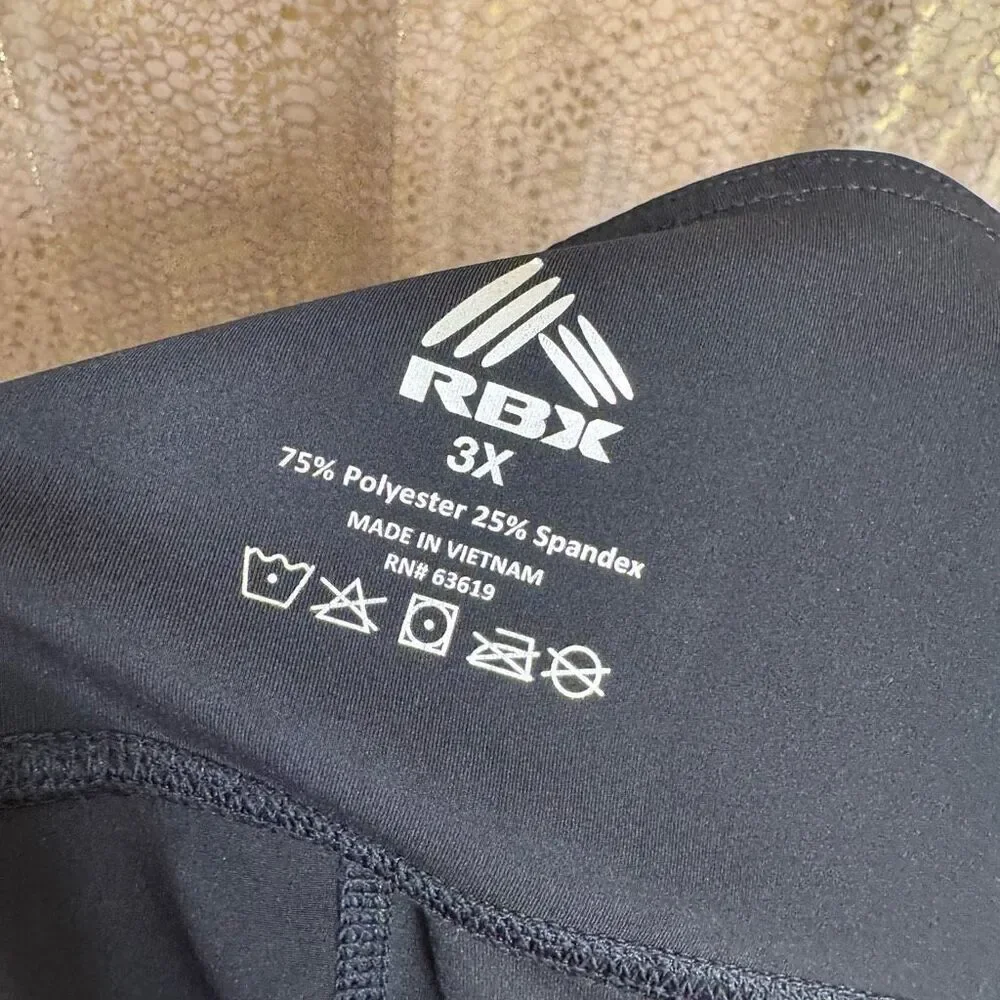 RBX Plus Black Super Soft Ultra Hold Ankle Length Legging Pockets 3X - Picture 3 of 9